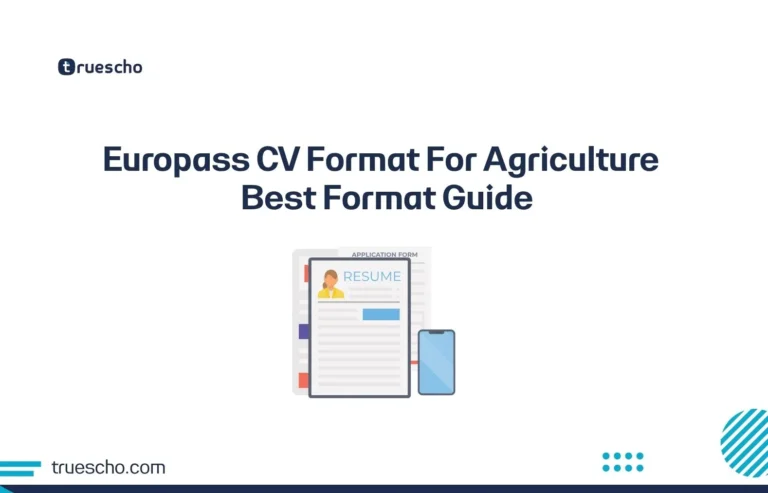 Europass CV Format For Agriculture