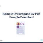 Sample Of Europass CV Pdf
