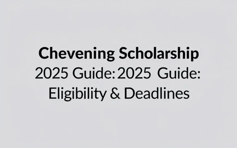 Chevening Scholarship 2025 Guide: Eligibility & Deadlines - Professional Swiss-style featured image | Truescho.com