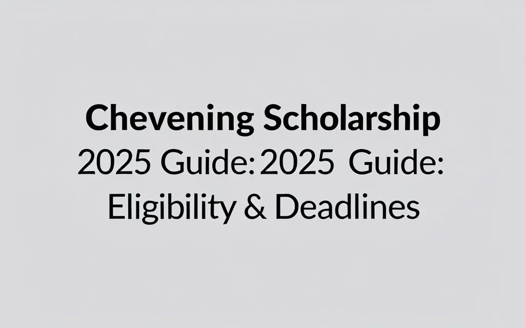 Chevening Scholarship 2025 Guide: Eligibility & Deadlines - Professional Swiss-style featured image | Truescho.com