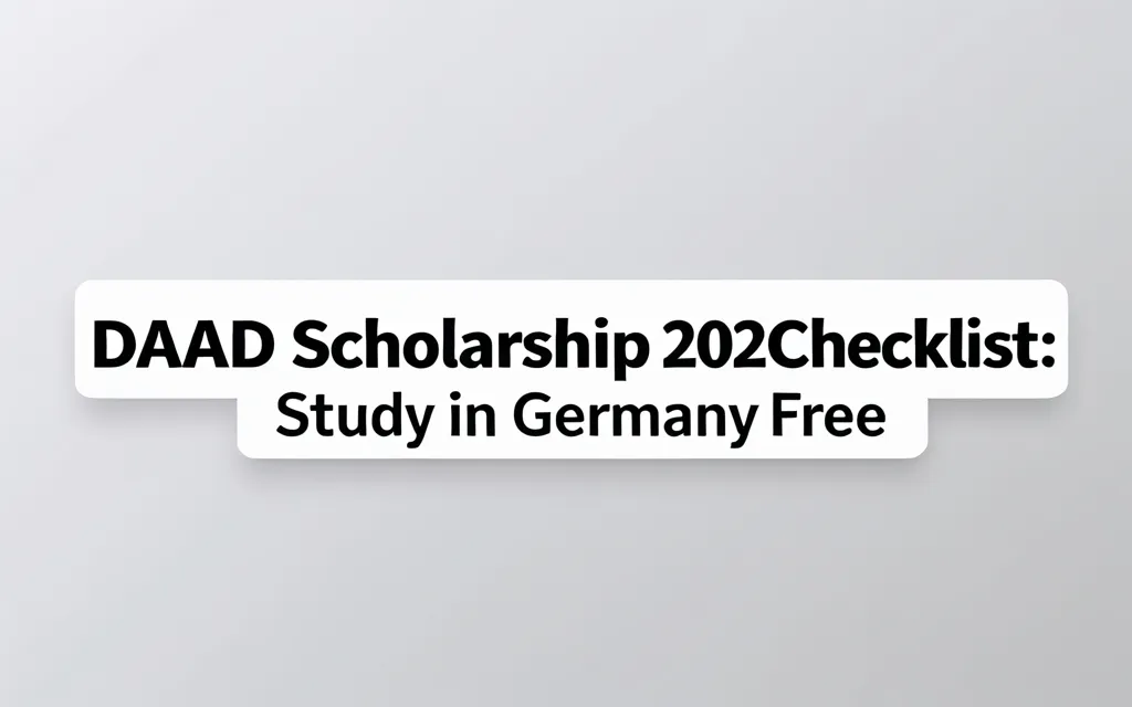 DAAD Scholarship 2025 Checklist: Study in Germany Free - Professional Swiss-style featured image | Truescho.com