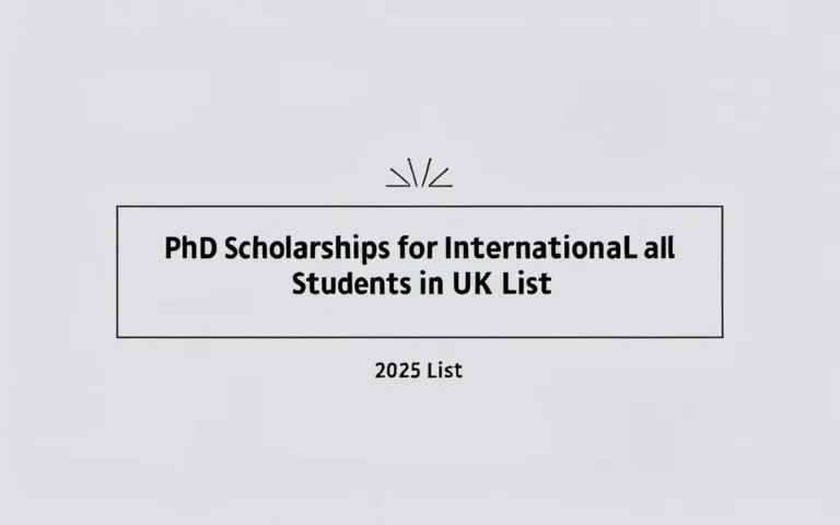 PhD Scholarships for International Students in UK 2025 List - Professional Swiss-style featured image | Truescho.com