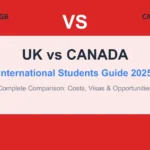 UK vs Canada comparison guide for international students showing education options