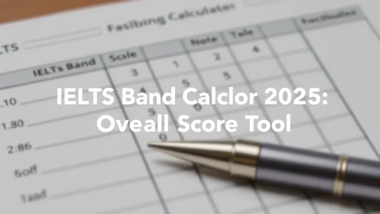 IELTS Band Calculator 2025: Overall Score Tool - Professional Swiss-style featured image | Truescho.com