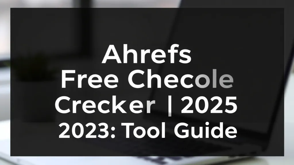 Ahrefs Free Checker 2025: Tool Guide - Professional Swiss-style featured image | Truescho.com