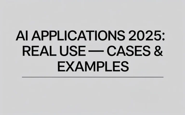 AI Applications 2025: Real Use Cases & Examples - Professional Swiss-style featured image | Truescho.com