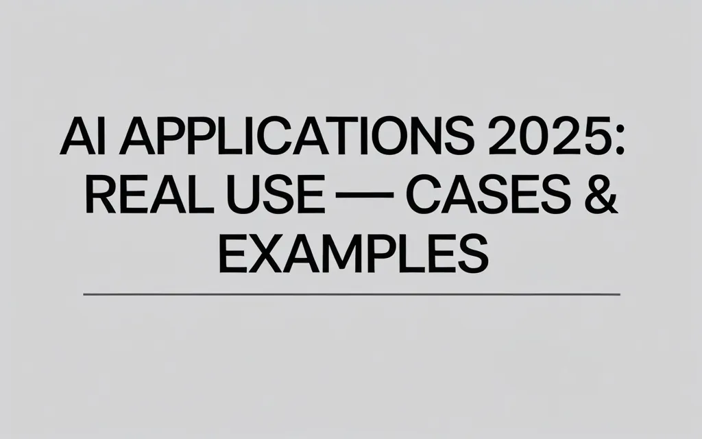 AI Applications 2025: Real Use Cases & Examples - Professional Swiss-style featured image | Truescho.com