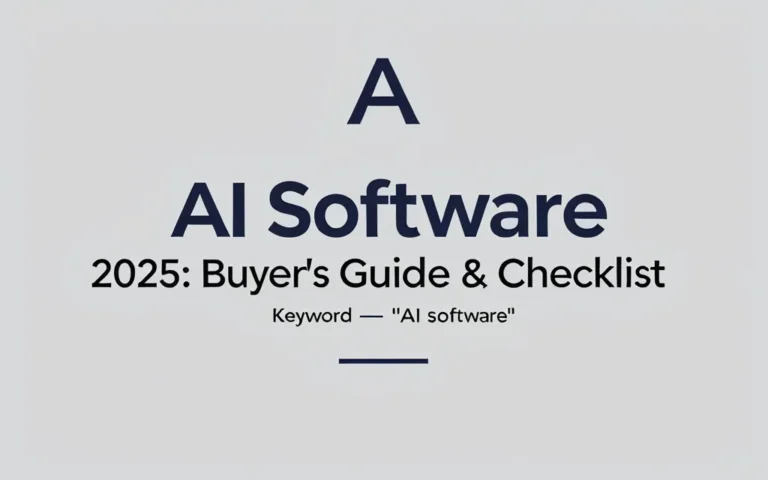 AI Software 2025: Buyer’s Guide & Checklist - Professional Swiss-style featured image | Truescho.com