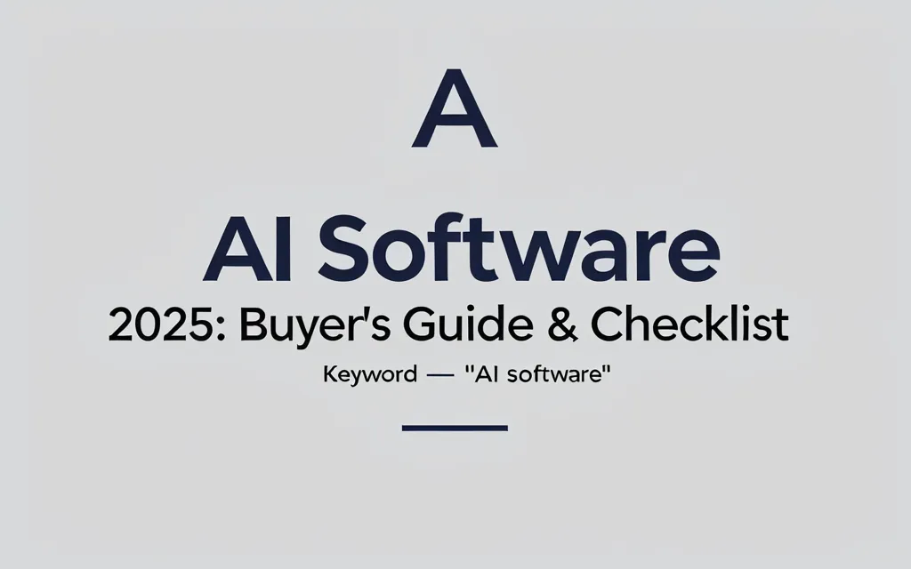 AI Software 2025: Buyer’s Guide & Checklist - Professional Swiss-style featured image | Truescho.com