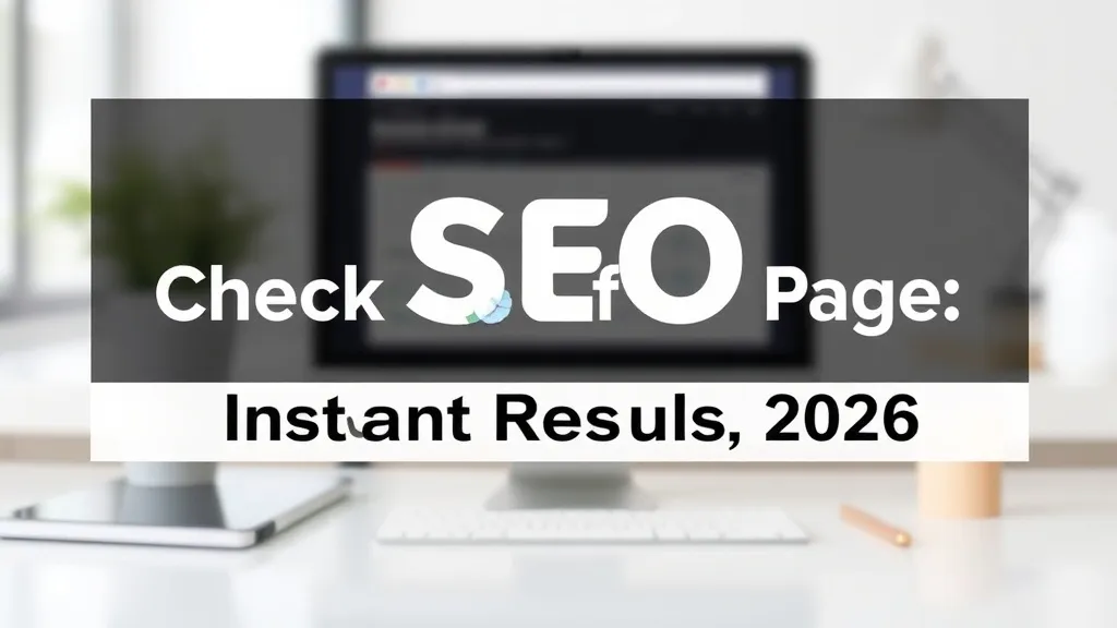 Check Seo Of A Page: Instant Results 2026 - Professional Swiss-style featured image | Truescho.com