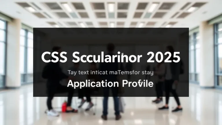 CSS Scholarship 2025: Application Profile - Professional Swiss-style featured image | Truescho.com
