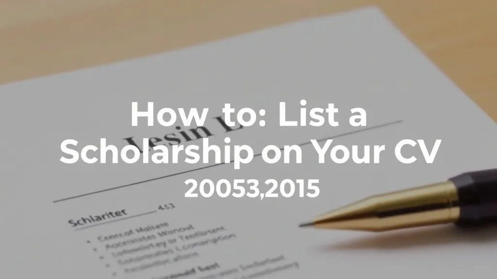 How to List a Scholarship on Your CV: 2025 Guide - Professional Swiss-style featured image | Truescho.com