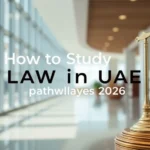 How to Study Law in UAE: Pathways 2026 - Professional Swiss-style featured image | Truescho.com
