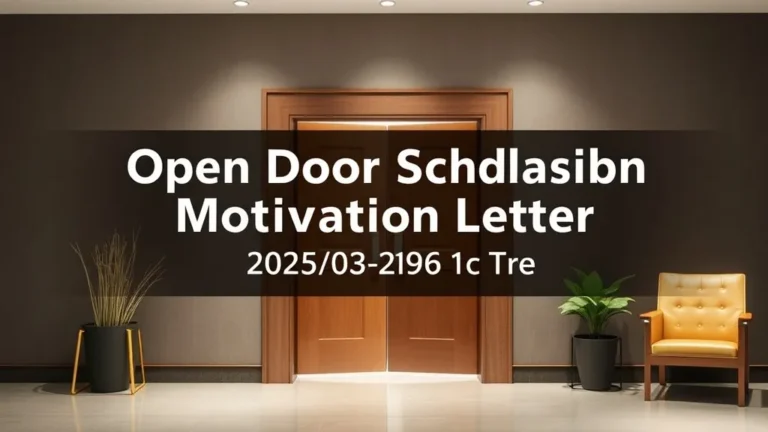 Open Doors Motivation Letter
