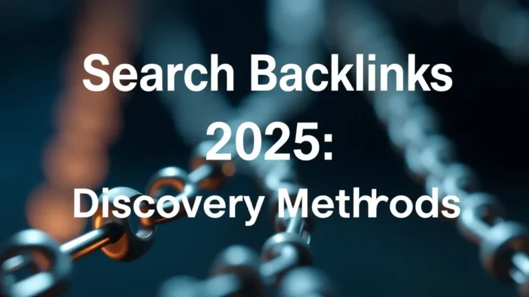 Search Backlinks 2025: Discovery Methods - Professional Swiss-style featured image | Truescho.com