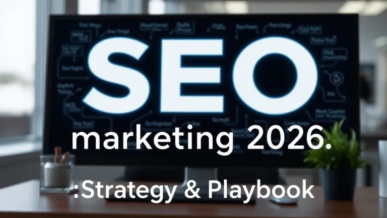 seo marketing 2026: Strategy & Playbook - Professional Swiss-style featured image | Truescho.com