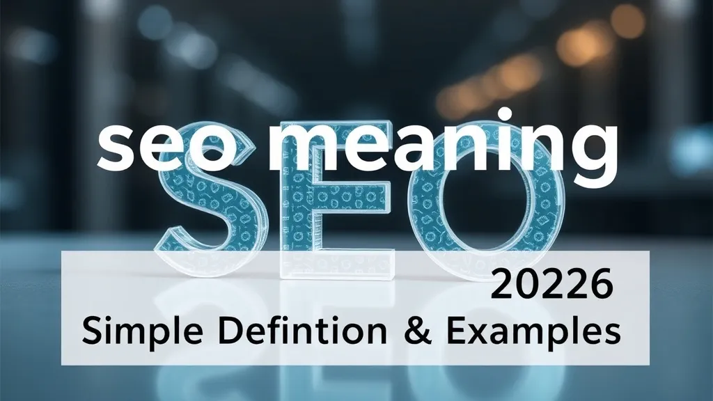 seo meaning 2026: Simple Definition & Examples - Professional Swiss-style featured image | Truescho.com