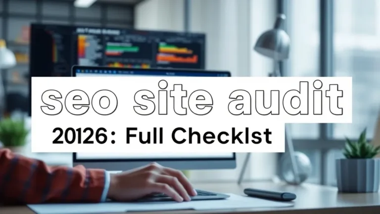 seo site audit 2026: Full Checklist - Professional Swiss-style featured image | Truescho.com