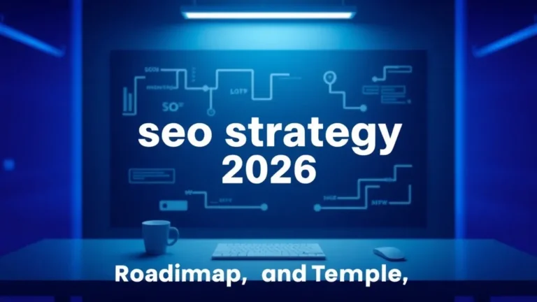 seo strategy 2026: Roadmap & Templates - Professional Swiss-style featured image | Truescho.com