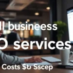 small business seo services 2026: Costs & Scope - Professional Swiss-style featured image | Truescho.com