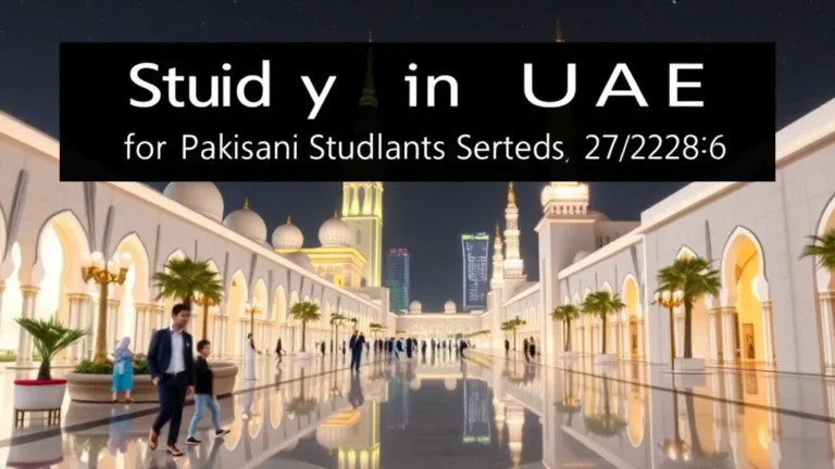 Study in UAE for Pakistani Students 2026 - Professional Swiss-style featured image | Truescho.com