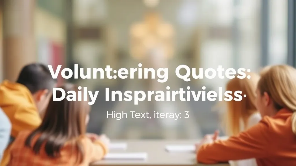 Volunteering Quotes: Daily Inspiration 2025 - Professional Swiss-style featured image | Truescho.com