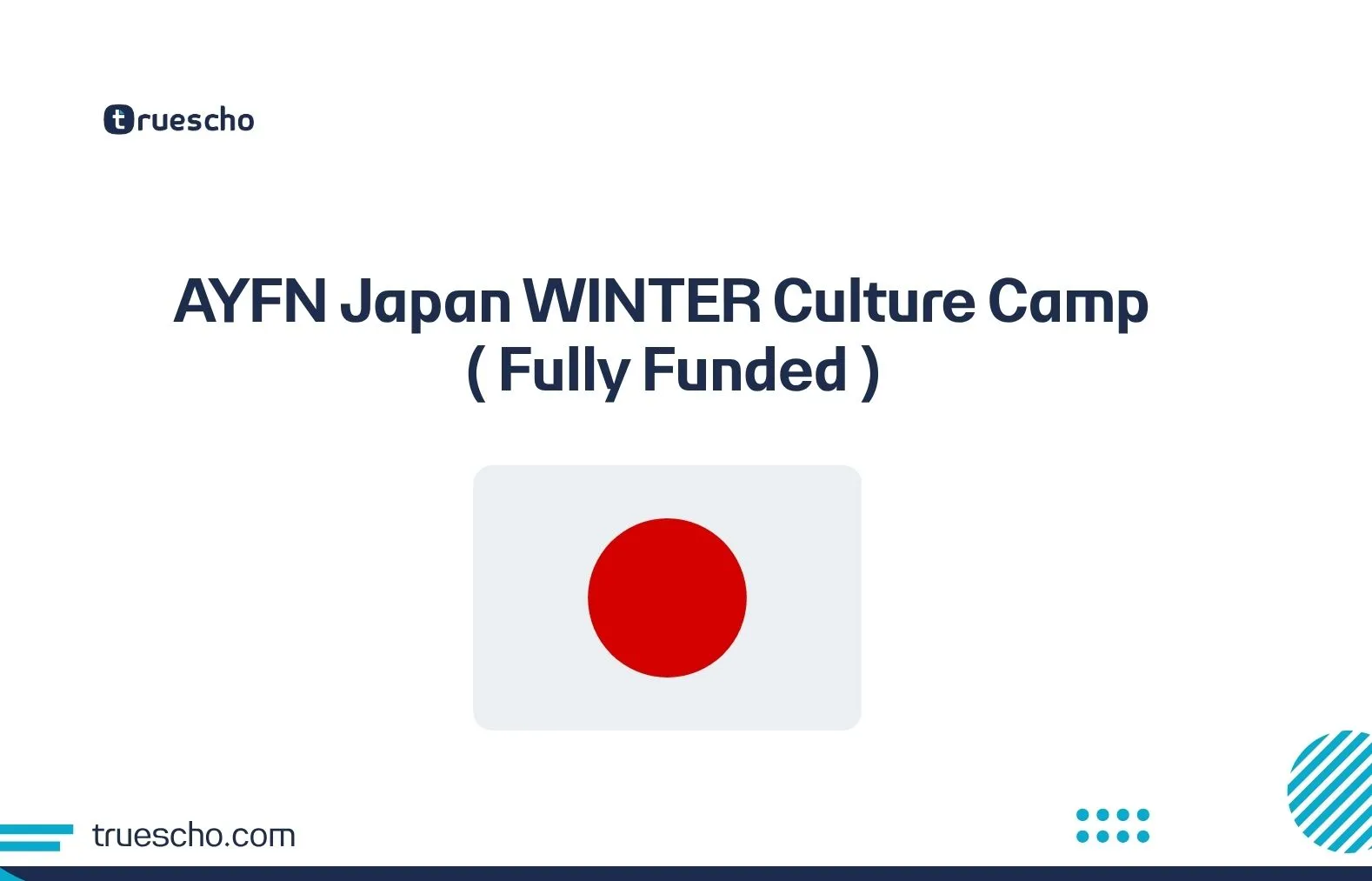 AYFN Japan Winter Culture Camp poster with the Japan flag on a white background