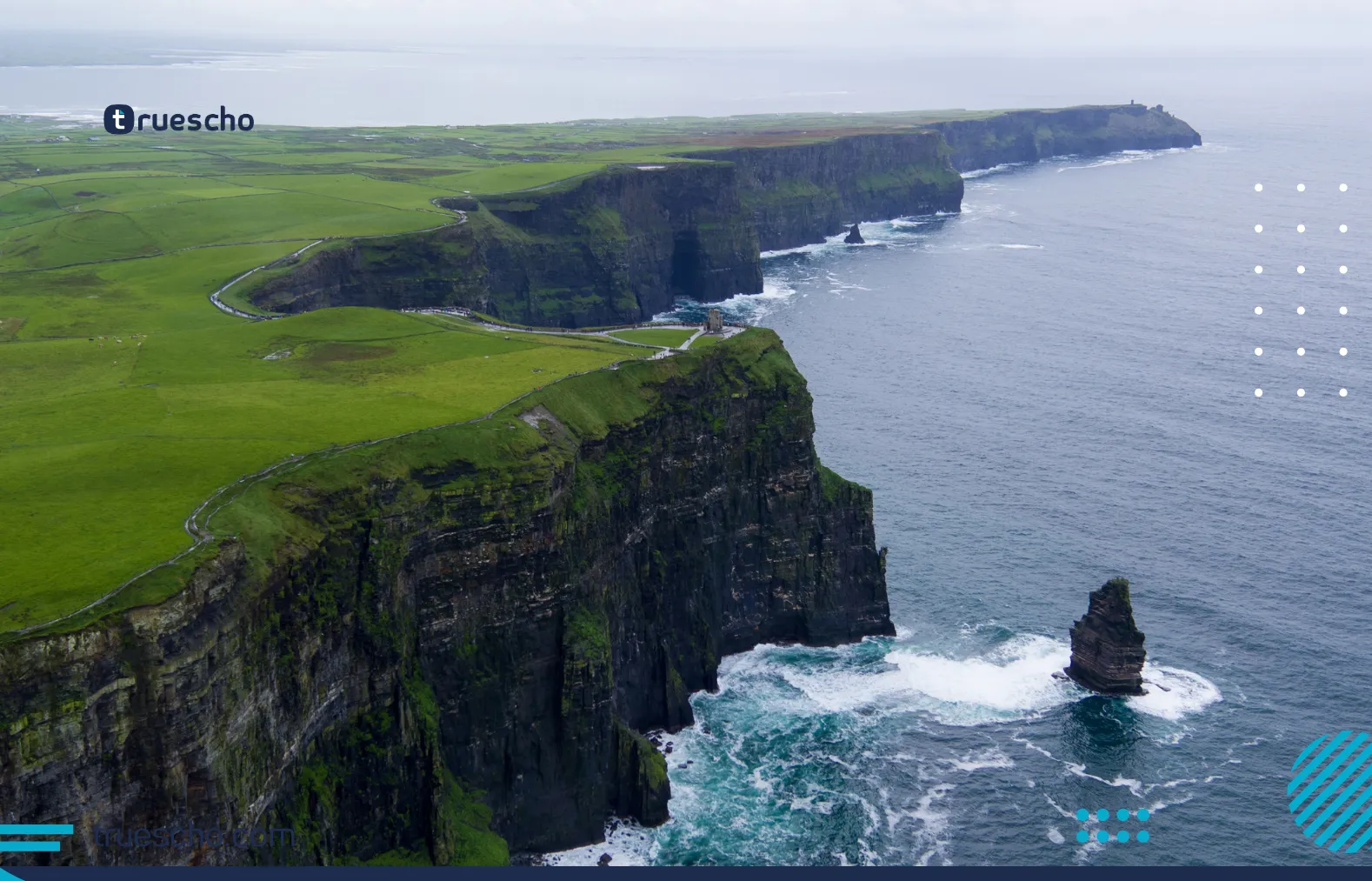 Cliffs of Moher in Ireland overlooking the Atlantic Ocean &mdash; scenic landscape near Dublin