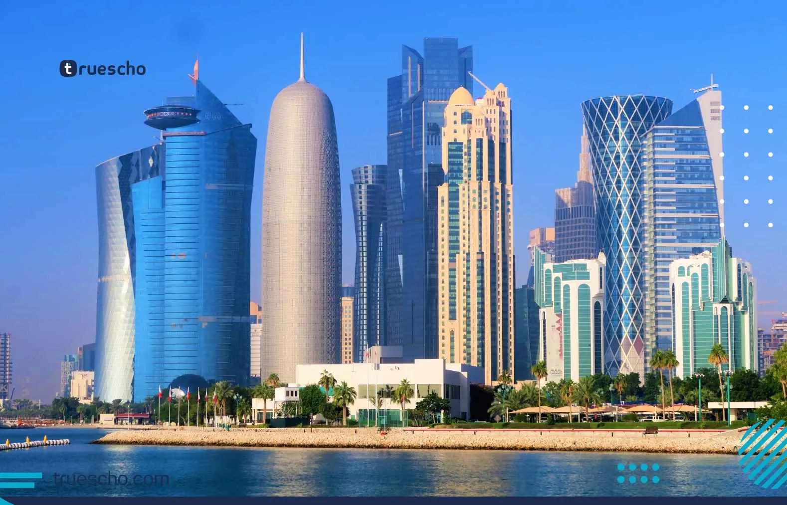 Doha skyline, Qatar – modern architecture view representing Qatar University Undergraduate Scholarship.