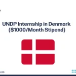 UNDP Internship in Denmark banner with Danish flag and $1000 monthly stipend
