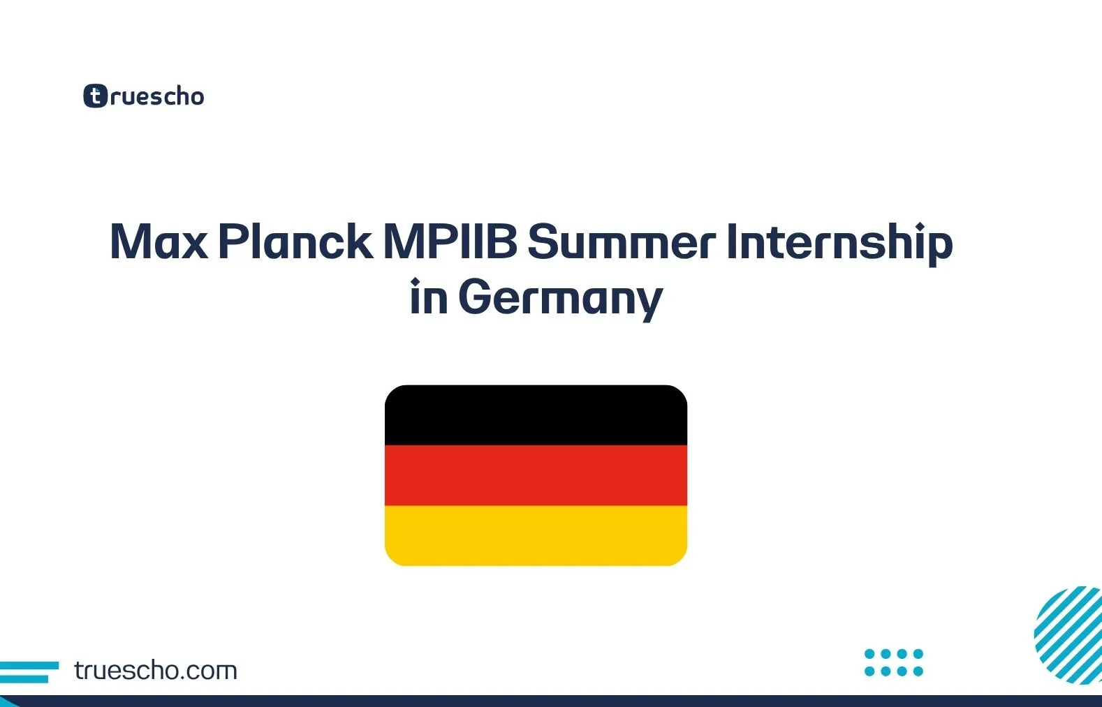 German flag with text “Max Planck MPIIB Summer Internship in Germany” on a white background